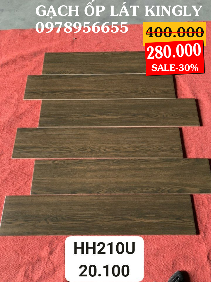 Gạch thanh gỗ Trung Quốc 20x100 210u